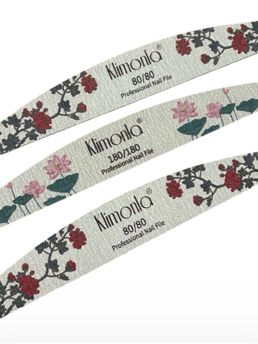 Floral Professional Nail Files - Pink & Red